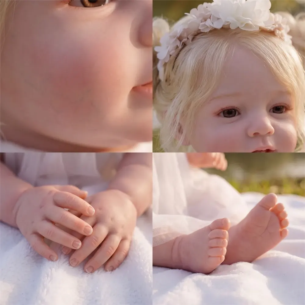 20" Reborn Baby Dolls Girl with Heartbeat Coos and Breath Blonde Hair Girl - Miri, photograph 6