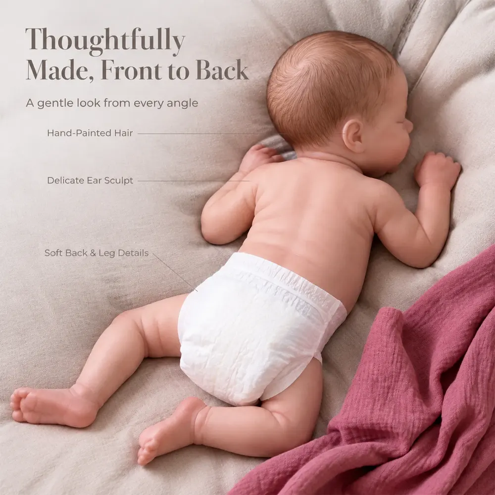 Full Body Silicone 12"/16"/20" Peaceful Sleeping Reborn Baby Doll - Orelis, photograph 5