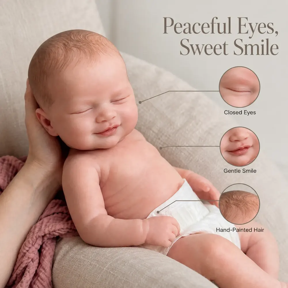 Full Body Silicone 12"/16"/20" Soft & Cuddly Little Reborn Baby Doll Made to Hold – Orelis, photograph 2