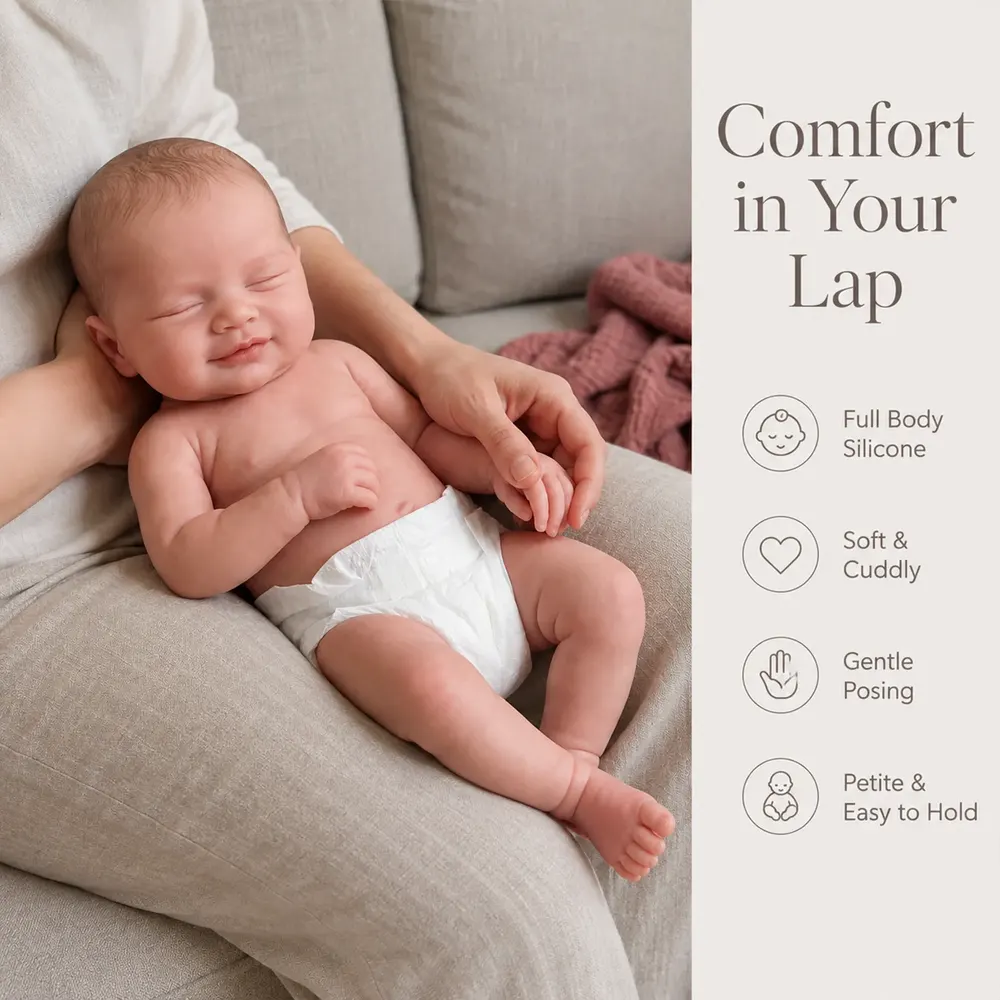 Full Body Silicone 12"/16"/20" Soft & Cuddly Little Reborn Baby Doll Made to Hold – Orelis, photograph 5