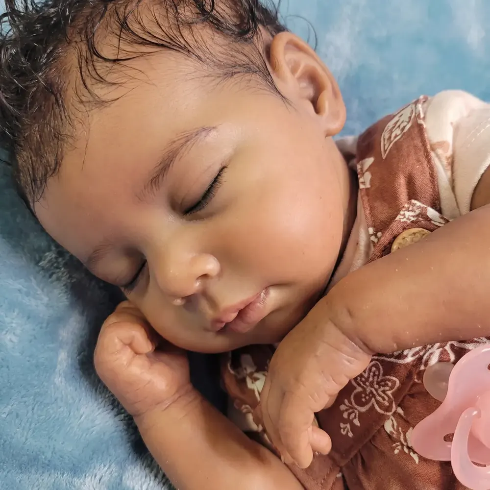 Full Body Silicone 12"/16" Reborn Baby Doll Lifelike Soft Body African American Girl – Amani