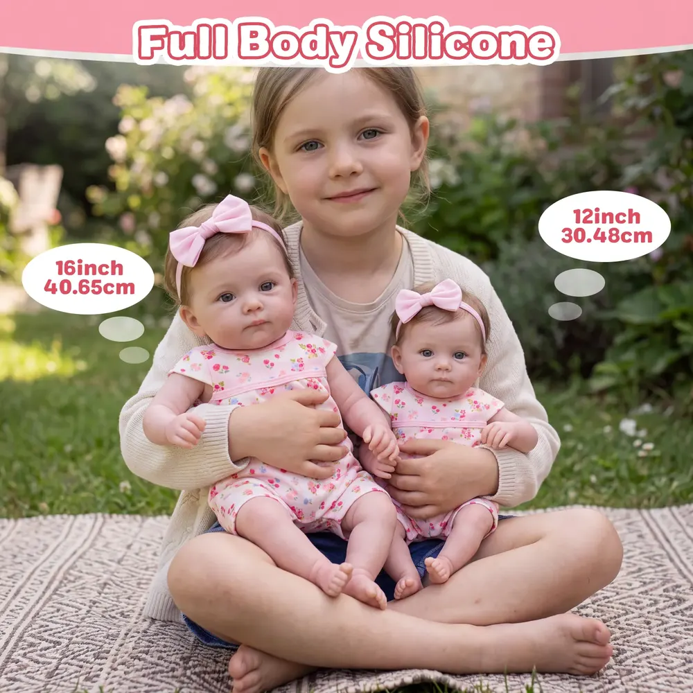 Full Body Silicone 12"/16" Reborn Baby Doll with Realistic Details - Tansy, photograph 5