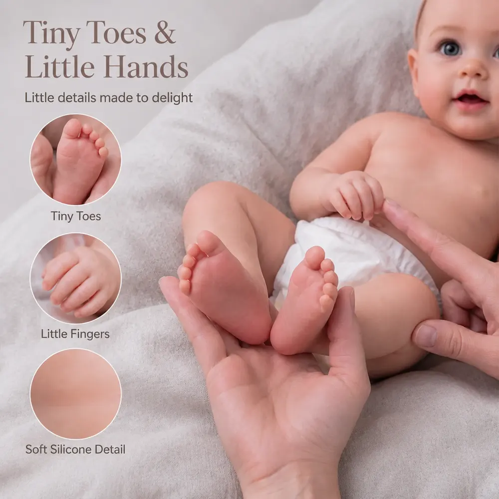 Full Body Silicone 12"/16"/20" Lifelike & Realistic Reborn Toddler Doll - Sereia, photograph 4