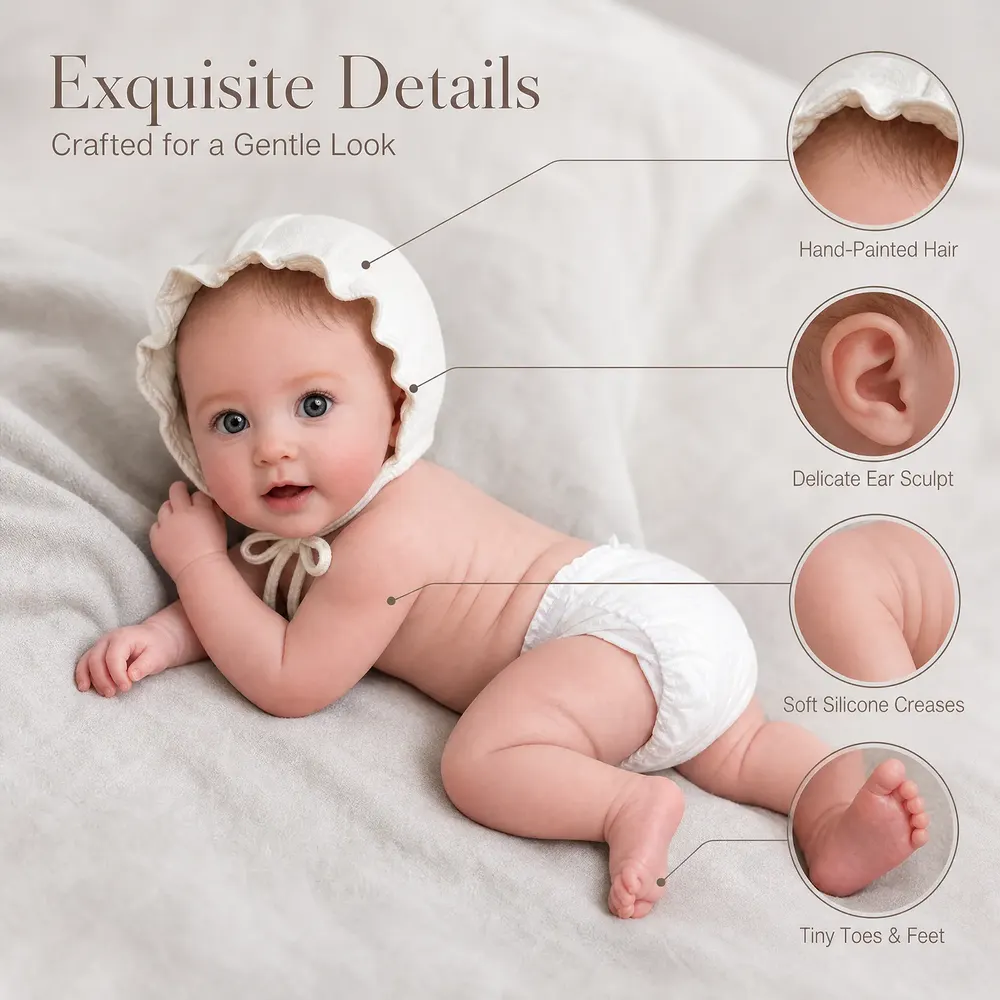 12"/16"/20" Full Body Silicone Real-Touch Lifelike Reborn Toddler Doll - Sereia, photograph 4