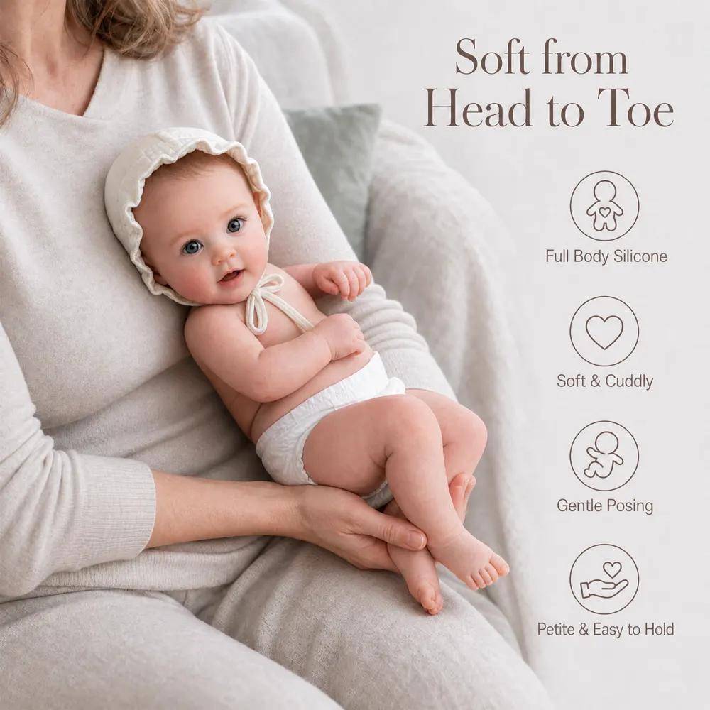 12"/16"/20" Full Body Silicone Real-Touch Lifelike Reborn Toddler Doll - Sereia, photograph 5