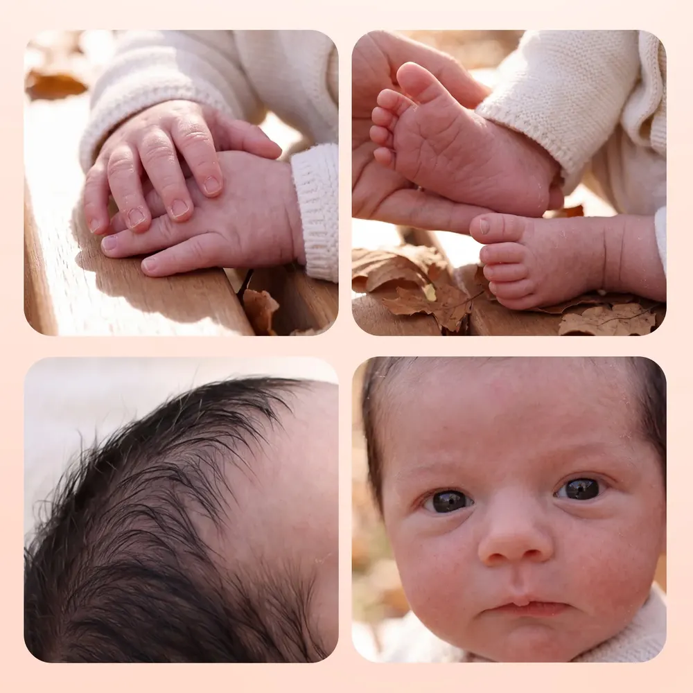 Full-Body Silicone Reborn Baby Doll, 12"/16" Lifelike Boy, Beige Knit Outfit – Wynne, photograph 4
