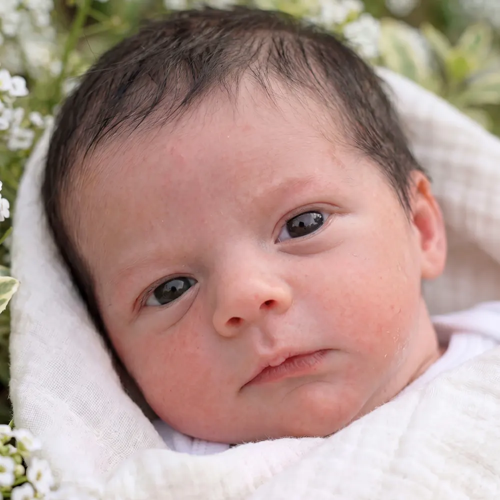 Full Body Silicone Reborn Baby Doll 12"/16" Lifelike Boy, White Romper, Wynne, photograph 6
