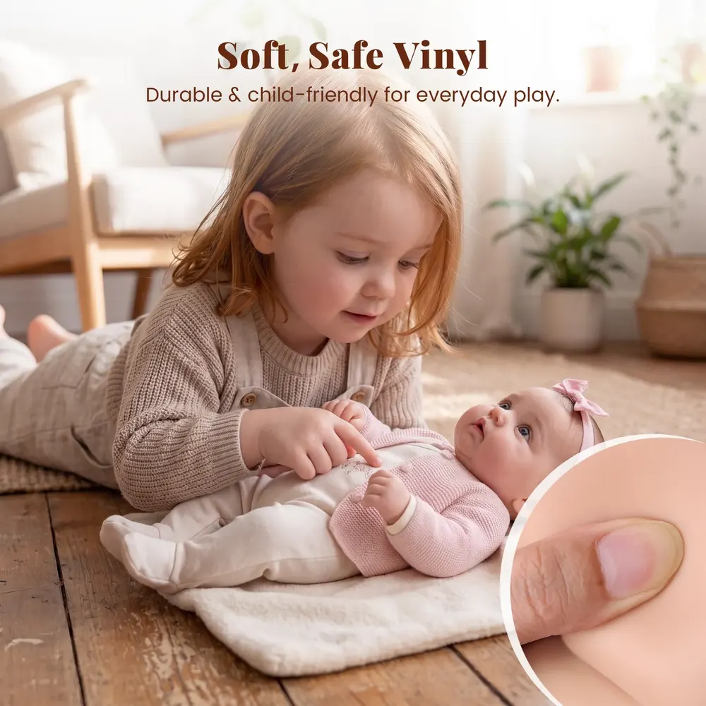 Heartbeat & Breath Reborn Baby Doll 20" with Weighted Soft Body – Bunella, photograph 6