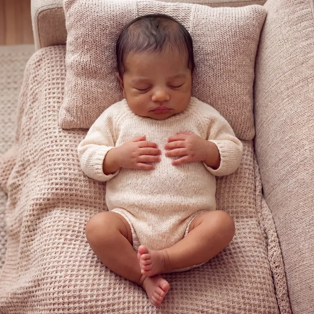 Miles 12"/16" African American Reborn Baby Doll, photograph 4