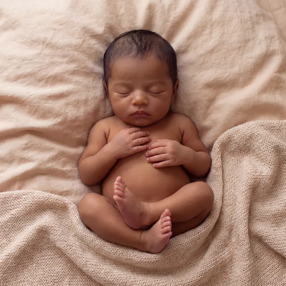 Miles 12"/16"African American Reborn Baby Doll, photograph 3