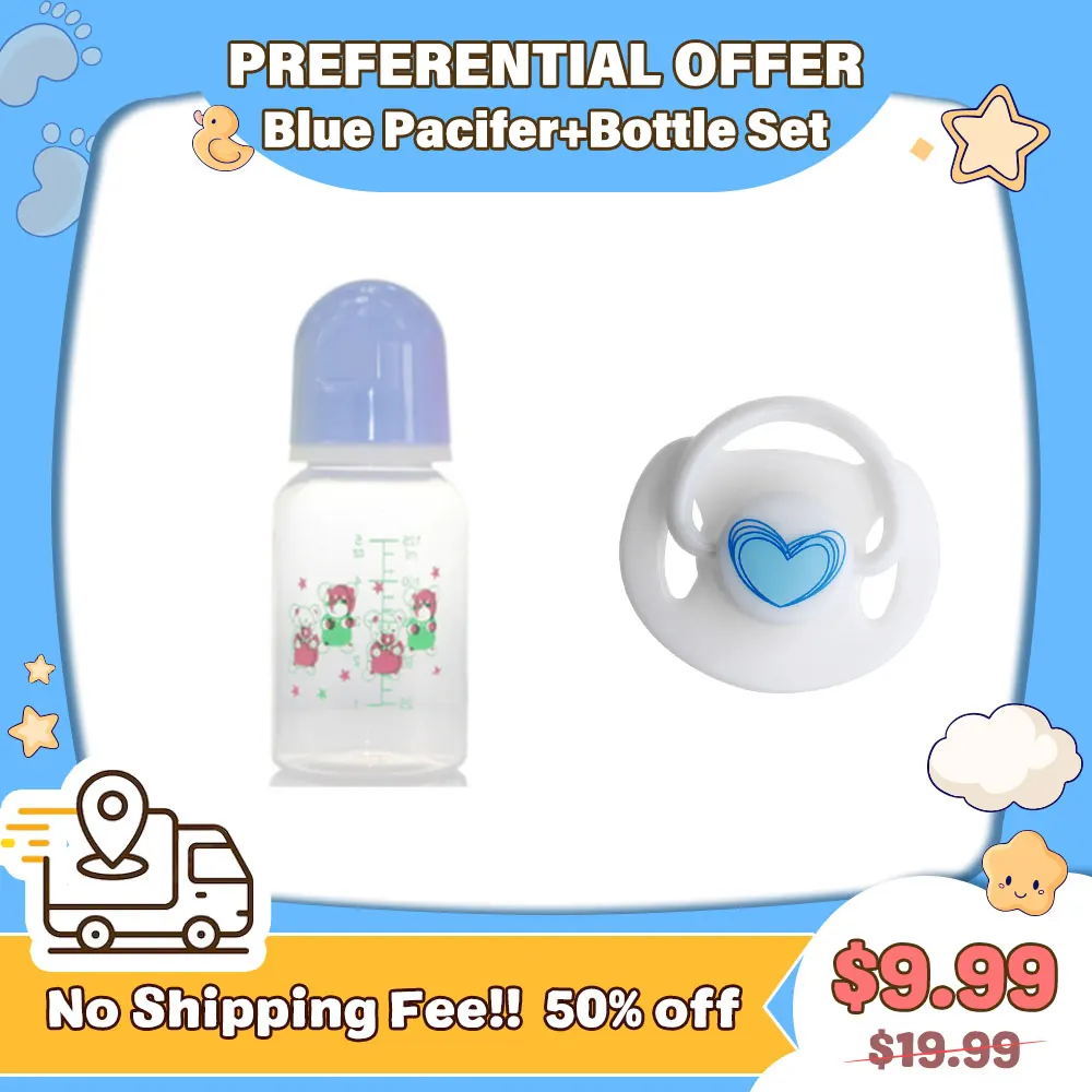 Blue Pacifier+Bottle Set