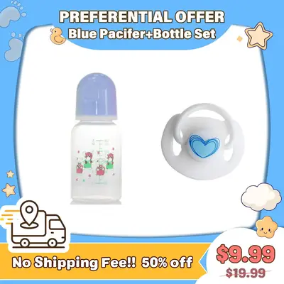 Blue Pacifier+Bottle Set