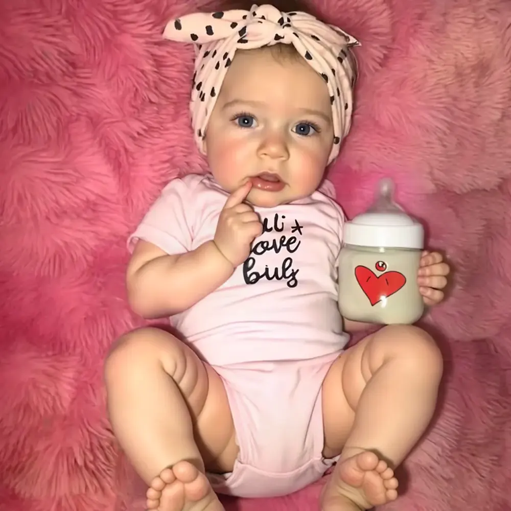 20" Touch Real Reborn Toddler Baby Doll Girl Blanco with Heartbeat and Sound, photograph 5