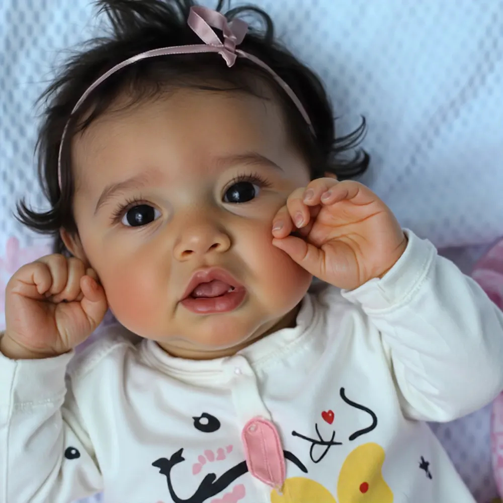 Super Lovely 20" Lifelike Alina Reborn Toddler Silicone Vinyl Baby Doll Girl, photograph 2