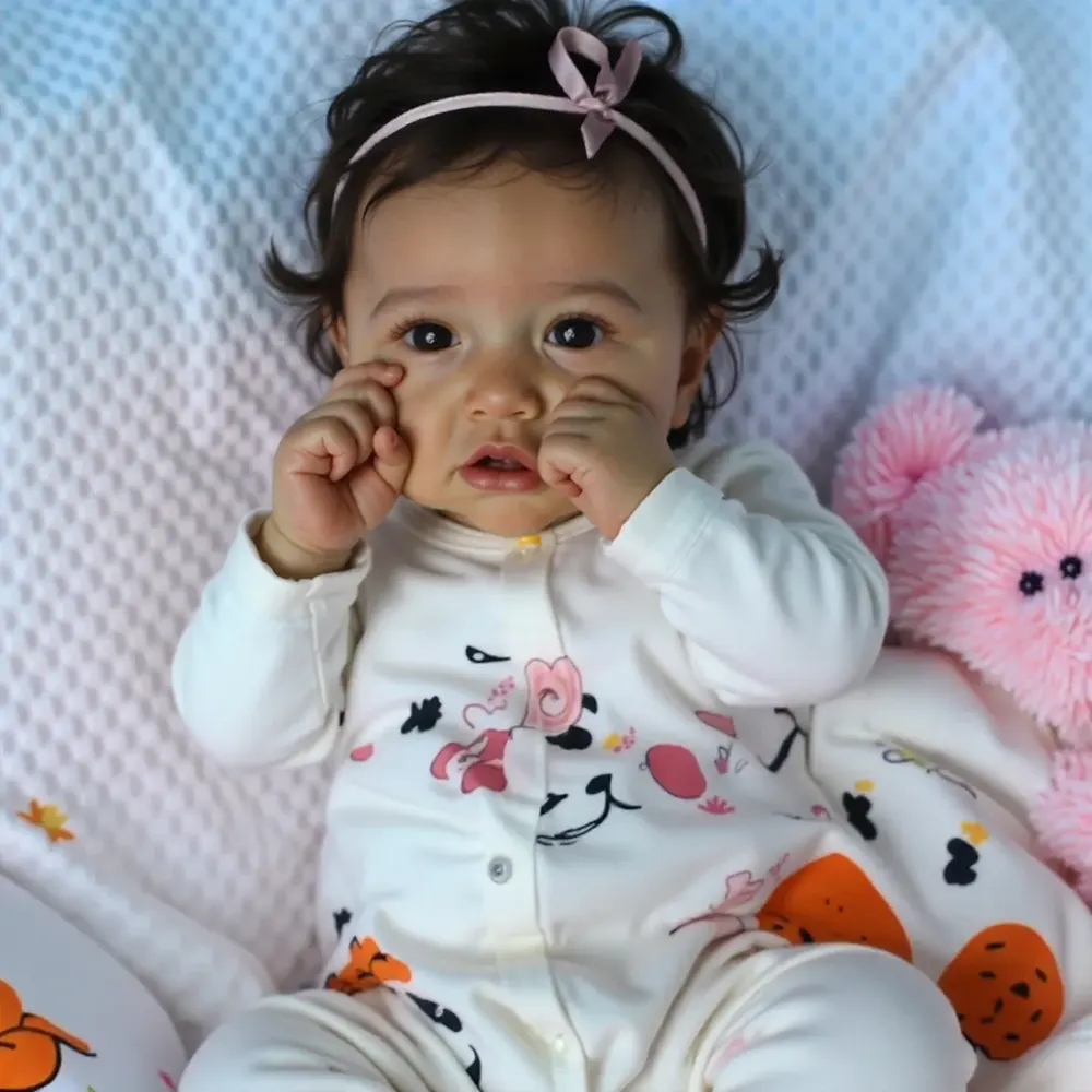 Super Lovely 20" Lifelike Alina Reborn Toddler Silicone Vinyl Baby Doll Girl, photograph 3