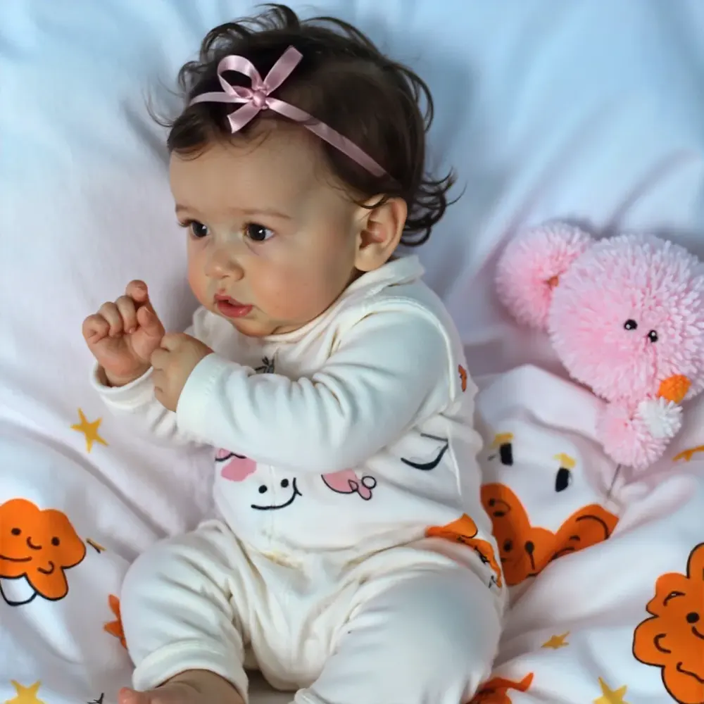 Super Lovely 20" Lifelike Alina Reborn Toddler Silicone Vinyl Baby Doll Girl, photograph 4