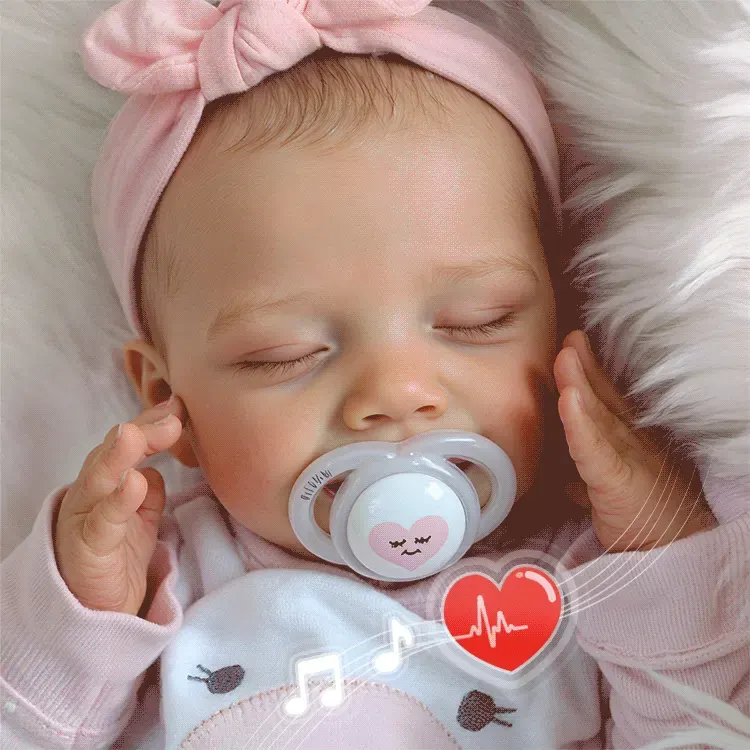 20" Theresa Truly Reborn Baby Girl Newborn Sleeping Doll with Heartbeat and Sound, photograph 6