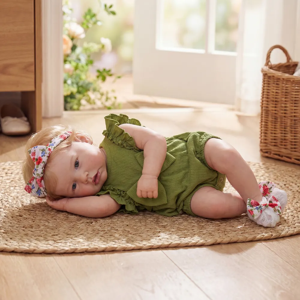 Realistic Reborn Girl Doll with Smooth Blonde Hair, 20" Toddlers with Opened Eyes, photograph 2