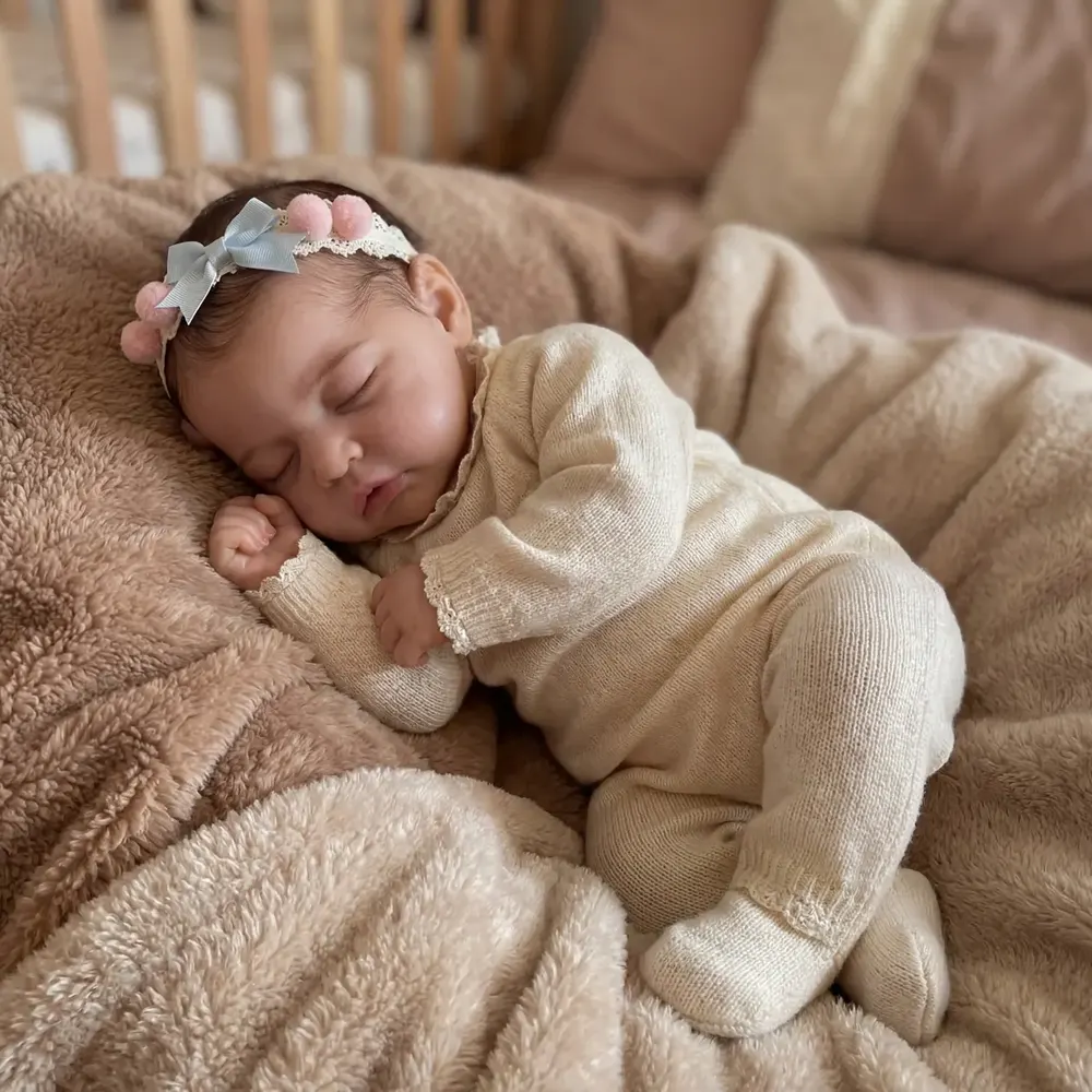 Reborn Baby Doll 17" Lifelike Soft Body Girl – Quenby, photograph 6