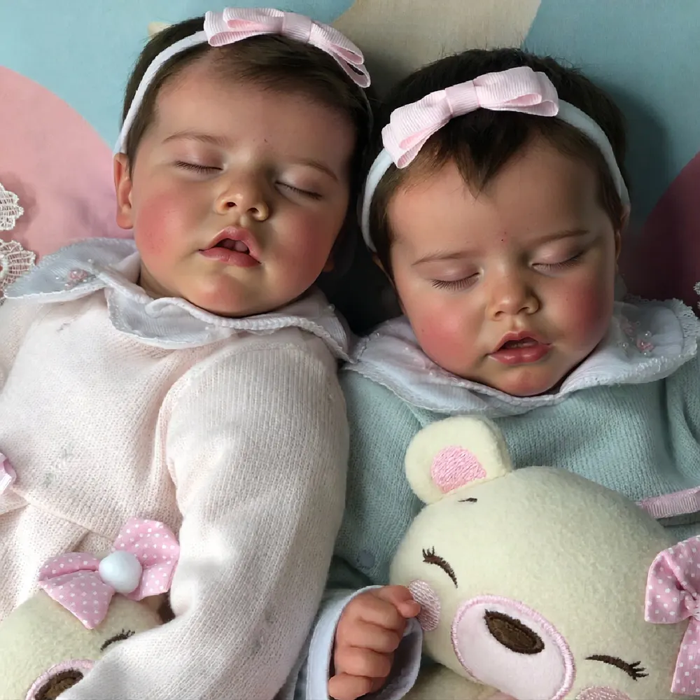Reborn Baby Doll 17" Lifelike Soft Body Girl, Twins Sisters Fenella and Amabel, photograph 2