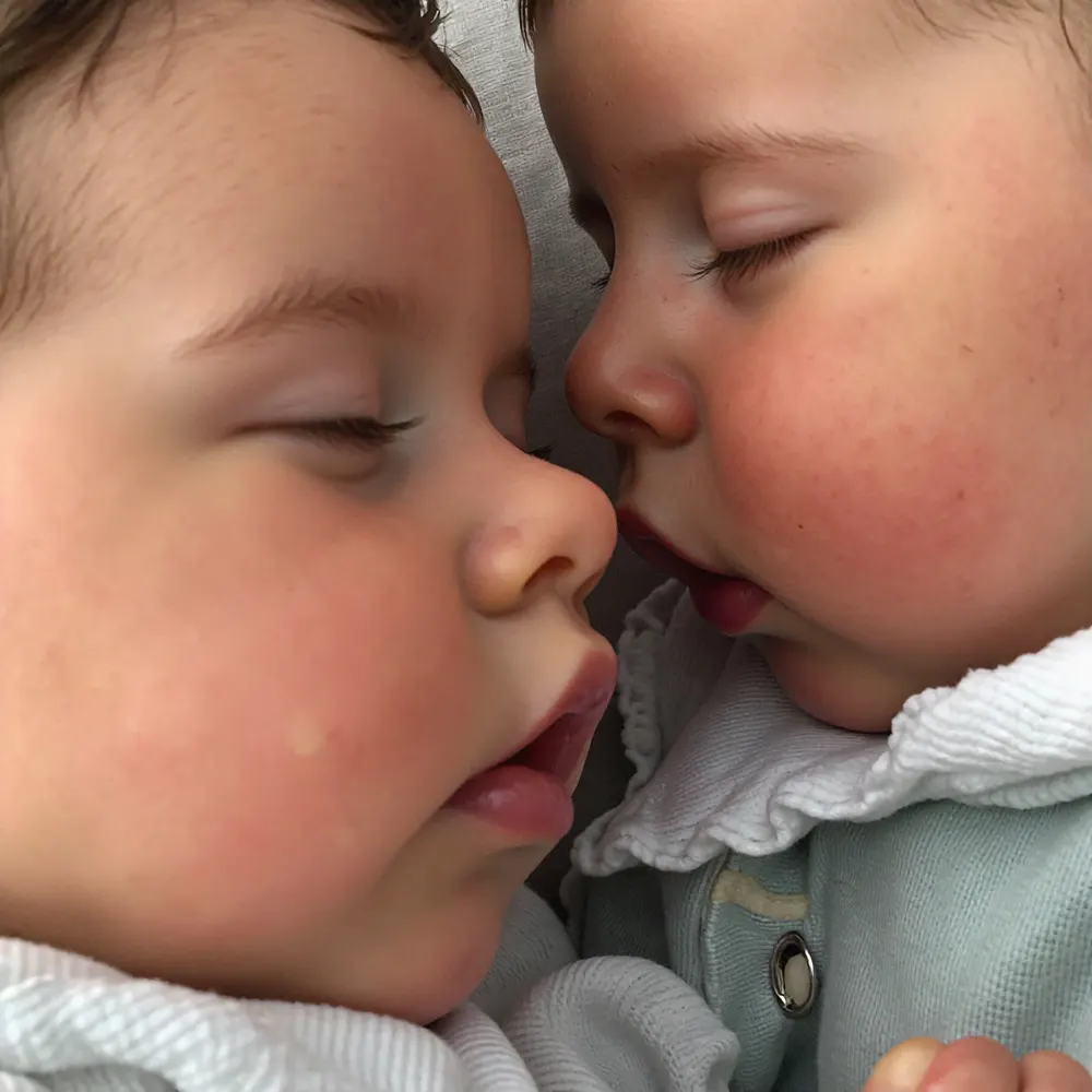 Reborn Baby Doll 17" Lifelike Soft Body Girl, Twins Sisters Fenella and Amabel, photograph 3