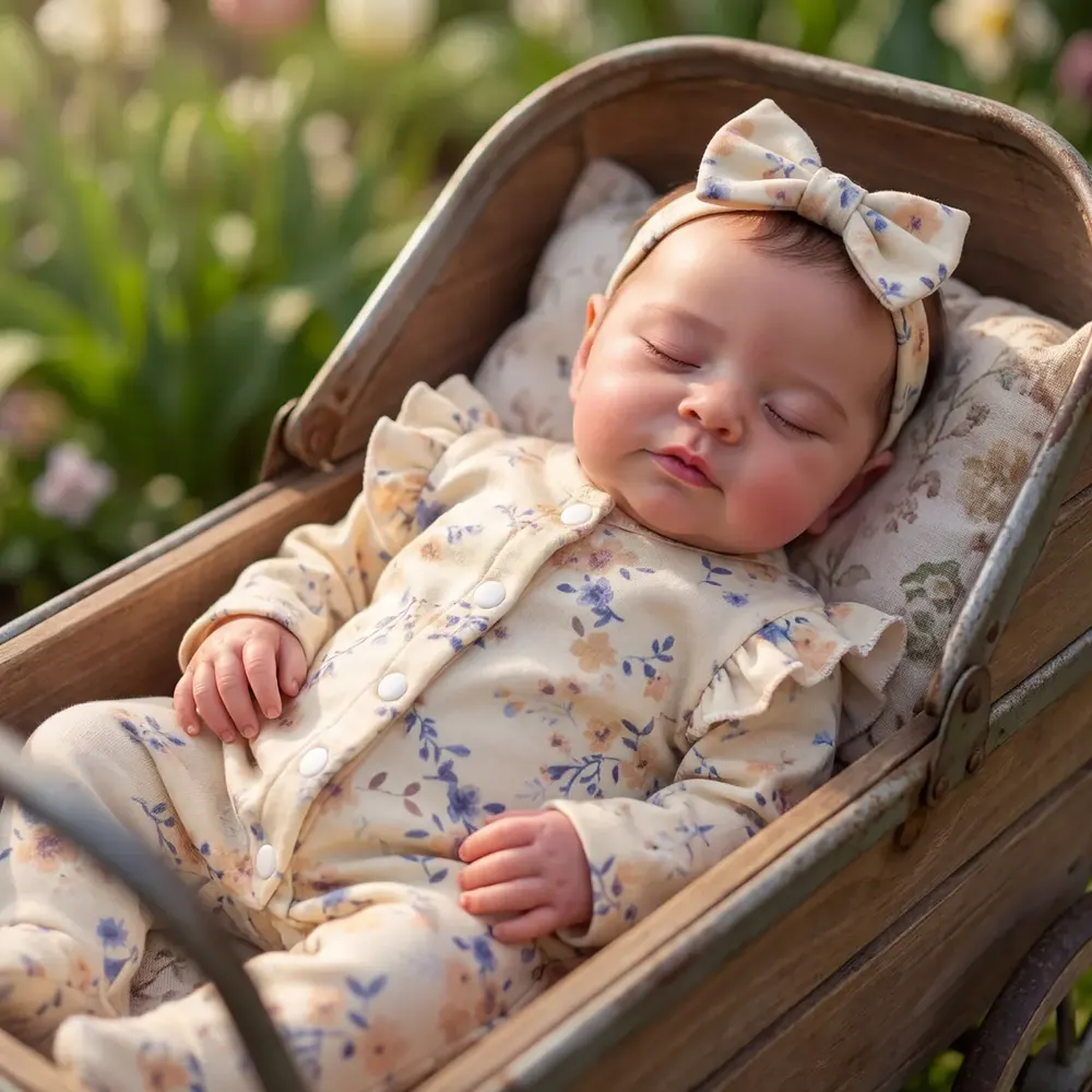 Reborn Baby Doll with Calm Sleeping Face, 20" Newborn Girl with Heartbeat and Breath, photograph 5