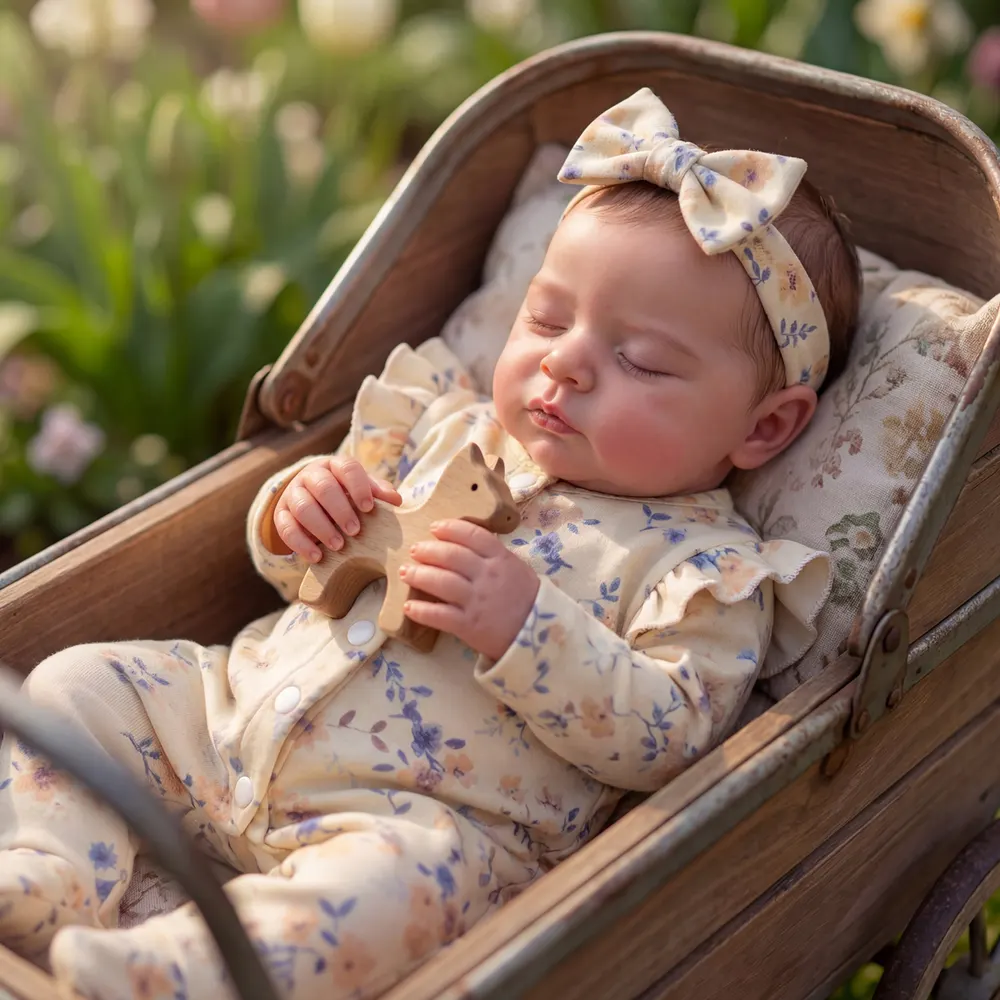 Reborn Baby Doll with Calm Sleeping Face, 20" Newborn Girl with Heartbeat and Breath, photograph 6