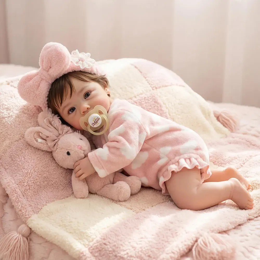 Reborn Baby Dolls 18" Awake Girl with Lifelike Heartbeat and Breathing Function, photograph 2