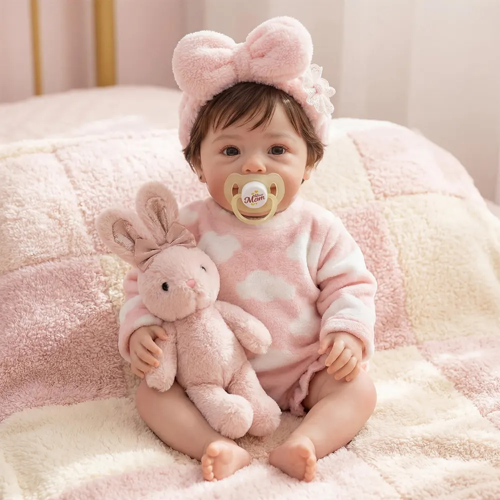 Reborn Baby Dolls 18" Awake Girl with Lifelike Heartbeat and Breathing Function, photograph 4