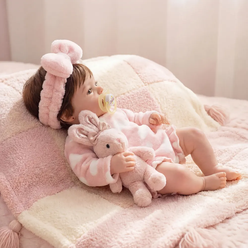 Reborn Baby Dolls 18" Awake Girl with Lifelike Heartbeat and Breathing Function, photograph 6