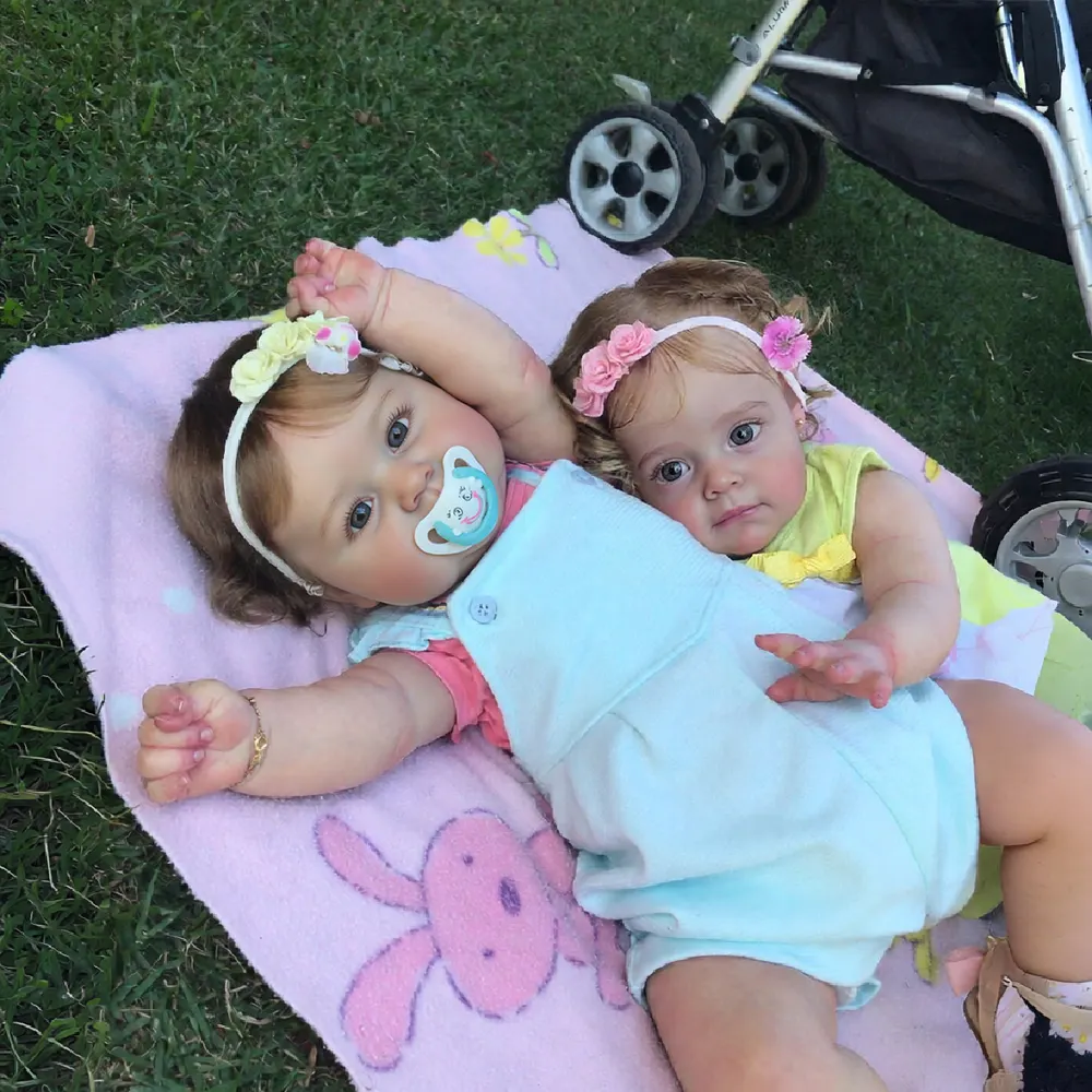 Reborn Baby Twins with Opened Eyes and Adorable Face