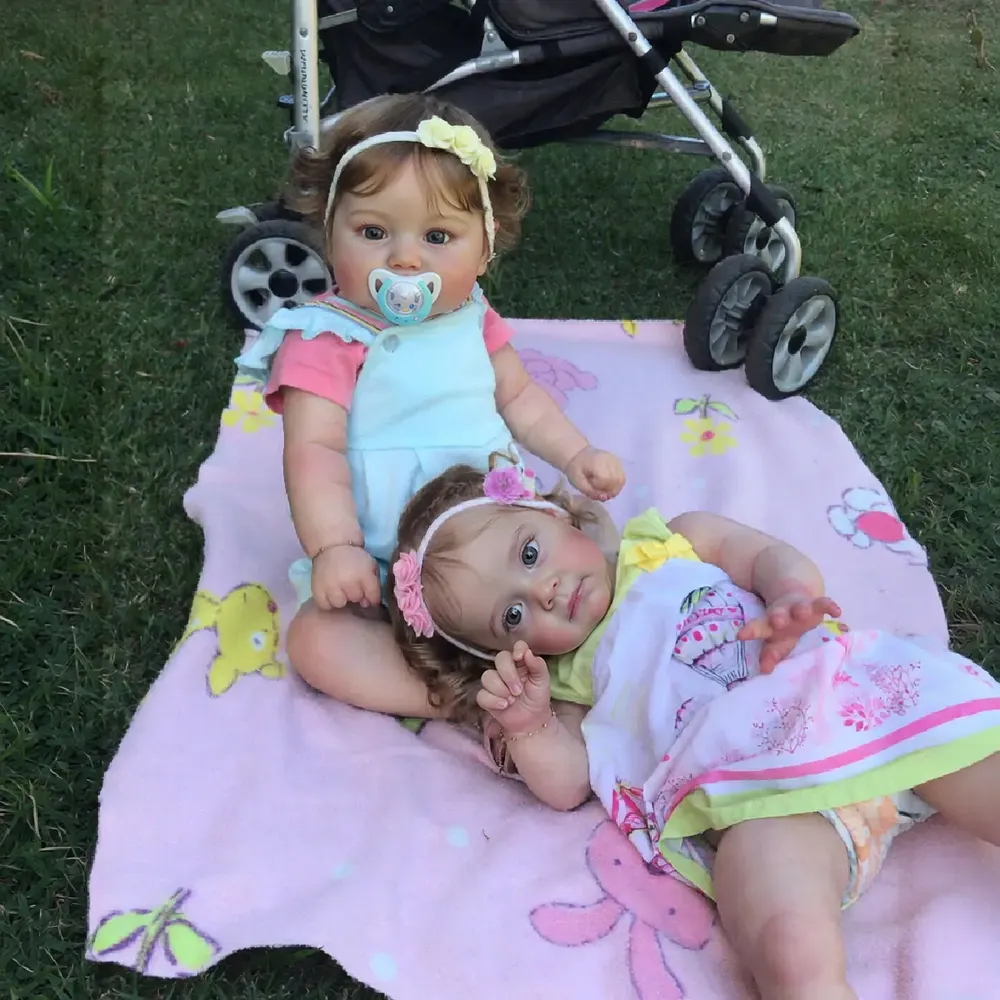 Reborn Baby Twins with Opened Eyes and Adorable Face, photograph 2