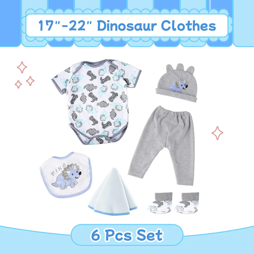 17"-22" Reborn Dolls Baby Clothes Dinosaur Outfit Reborn Doll Boy Baby Clothing