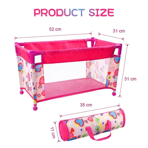 Simulation of Self-Assembly Reborn Baby Doll Sleeping Bed with Fenced Doll Bed, photograph 2
