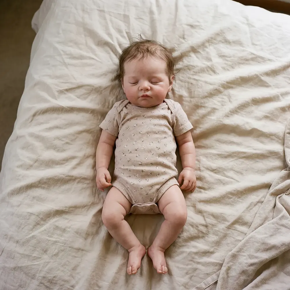 Sleeping Reborn Baby Doll in Newborn Age, 12"/16" Girl with Soft Full Silicone, photograph 4