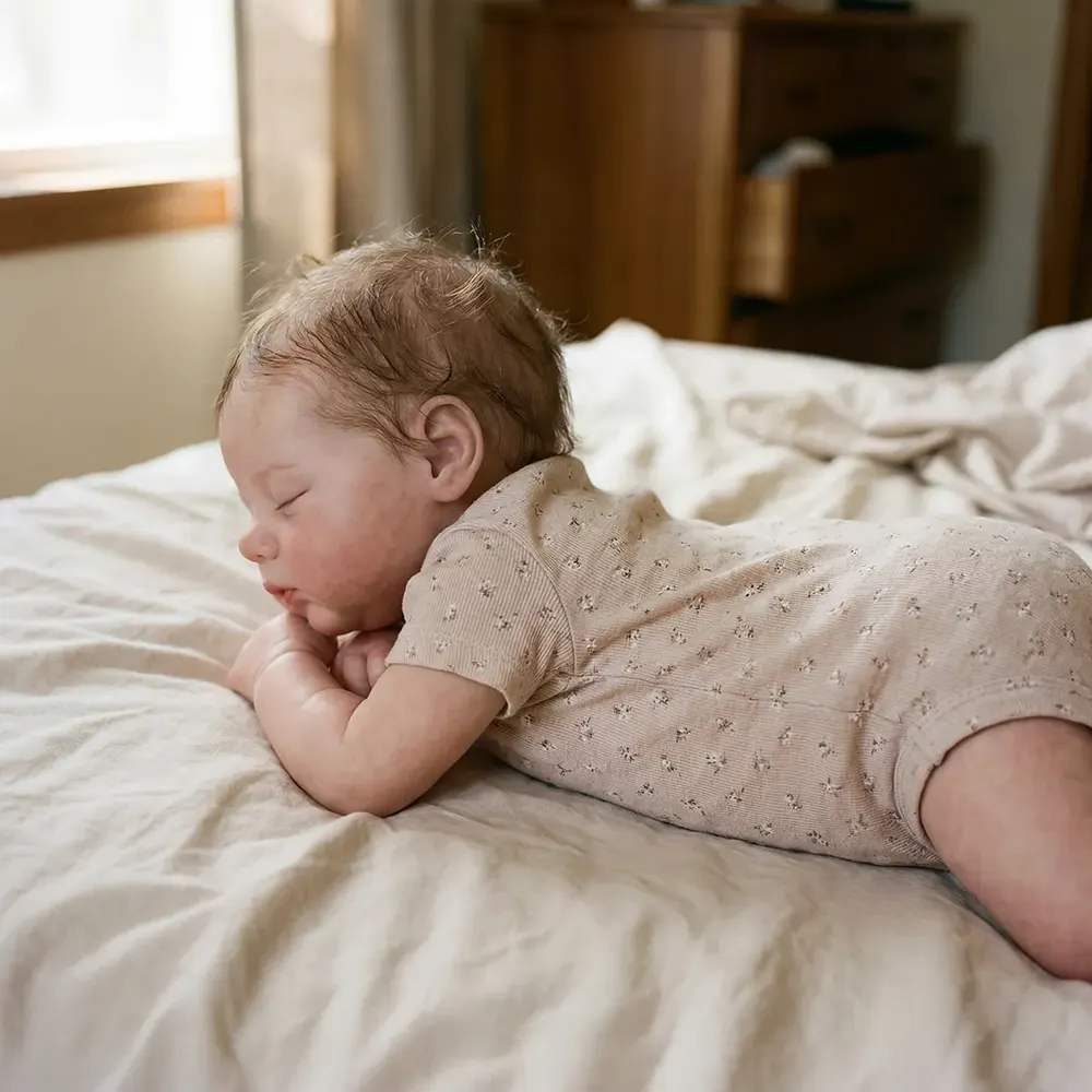 Sleeping Reborn Baby Doll in Newborn Age, 12"/16" Girl with Soft Full Silicone, photograph 6