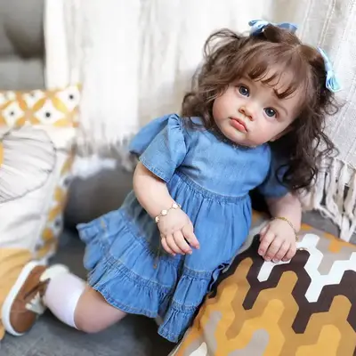 20" Roxanne Realistic Reborn Baby Toddler Doll Girl with Brown Hair Best Gift Ideas