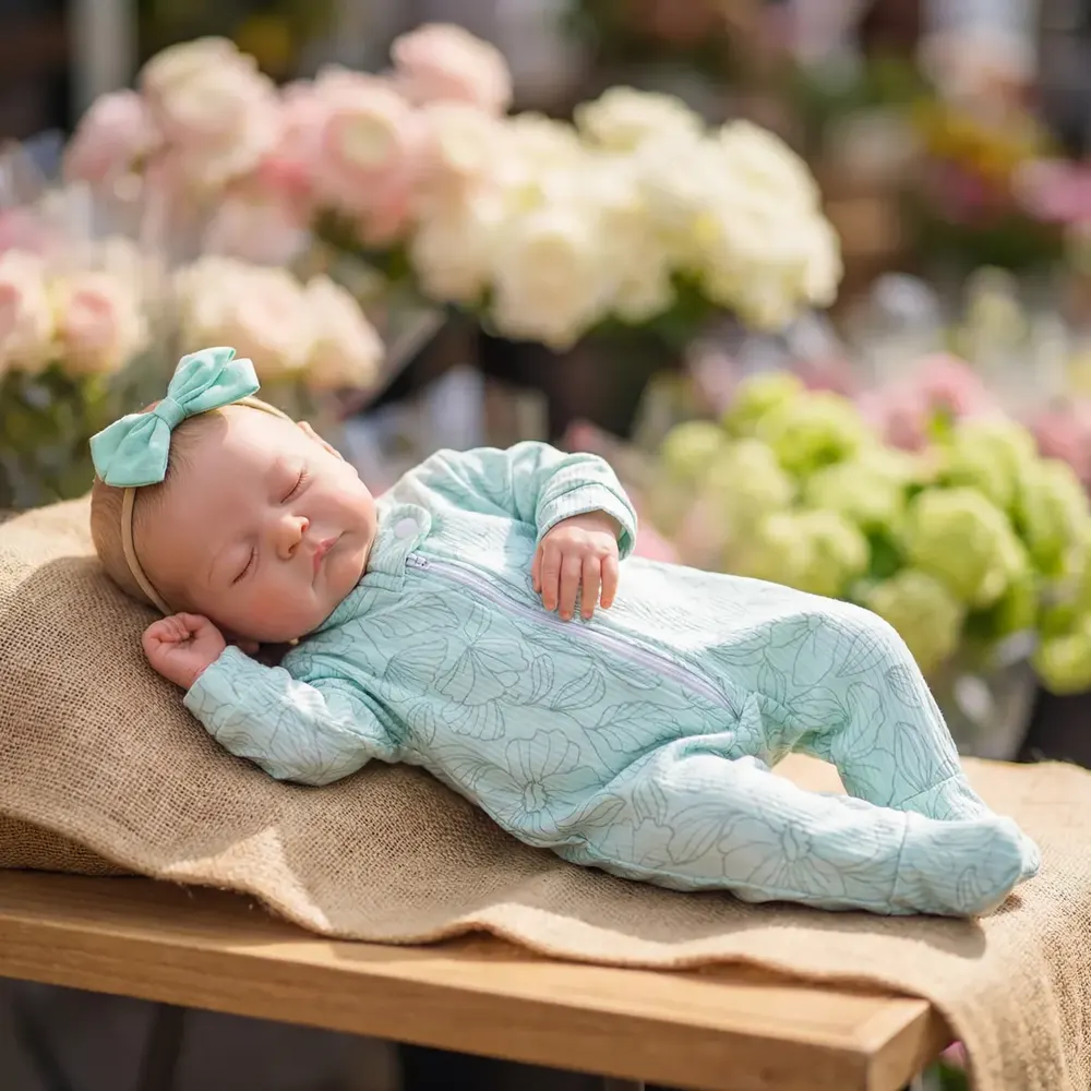 Spring Gift: 20" Breathing Reborn Baby Girl Newborn with Kissable Cheek, photograph 2