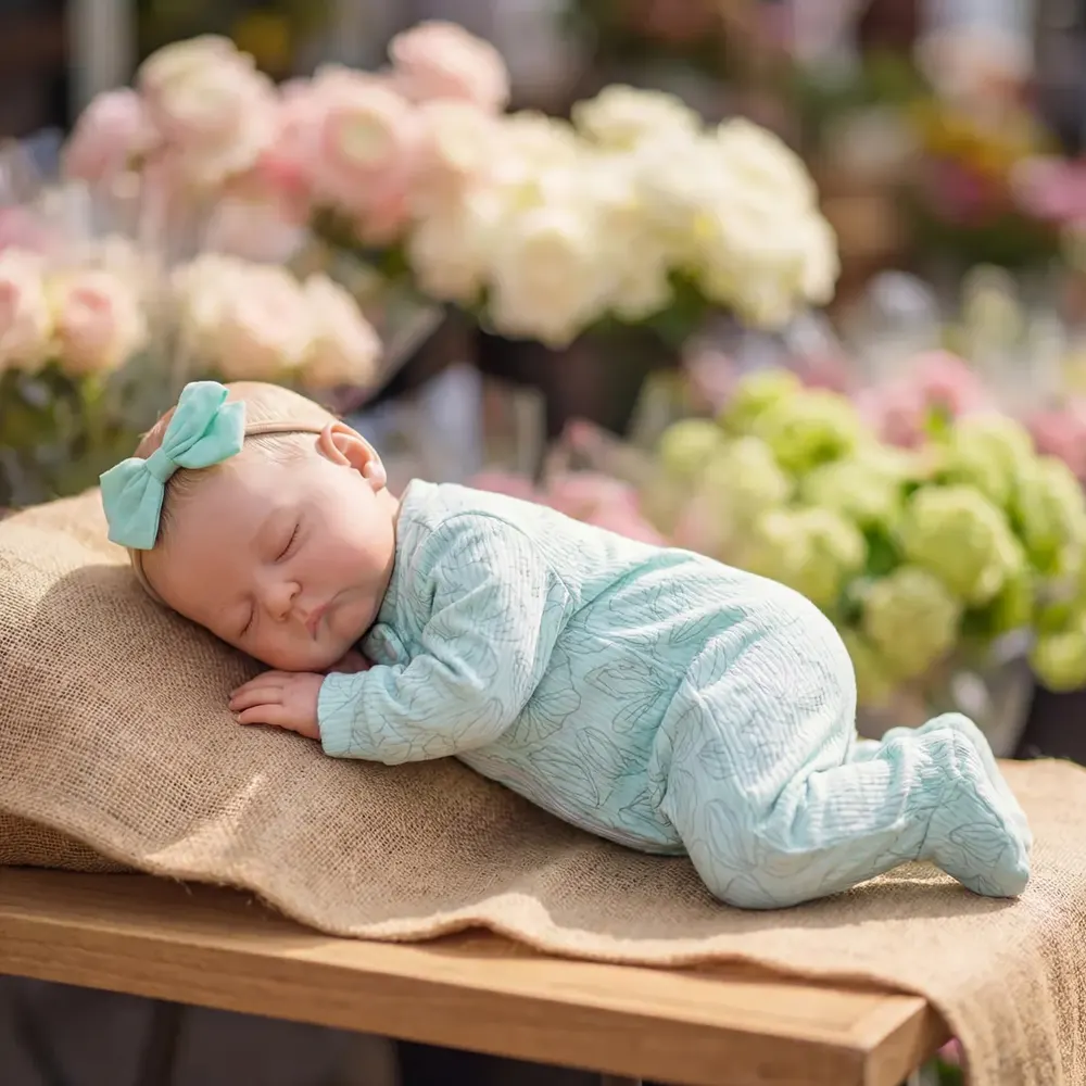 Spring Gift: 20" Breathing Reborn Baby Girl Newborn with Kissable Cheek, photograph 4