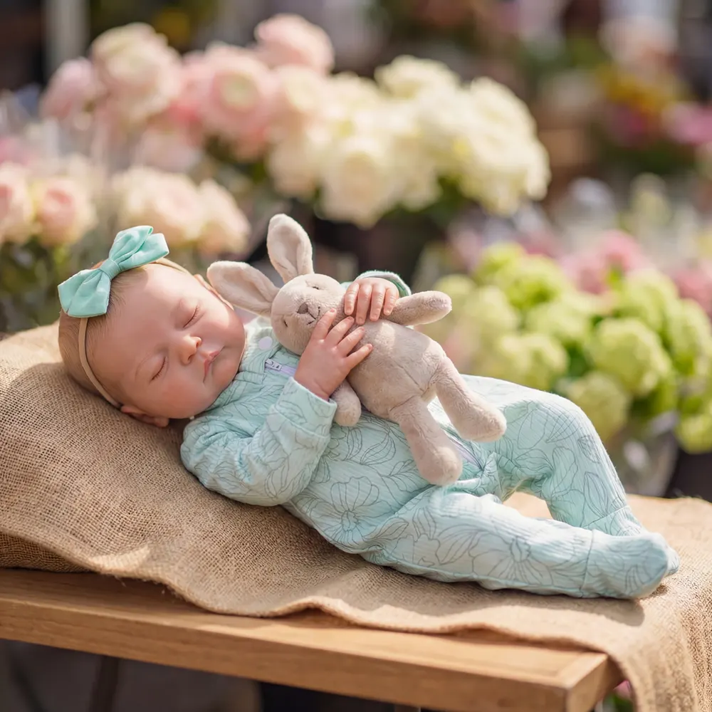 Spring Gift: 20" Breathing Reborn Baby Girl Newborn with Kissable Cheek, photograph 5