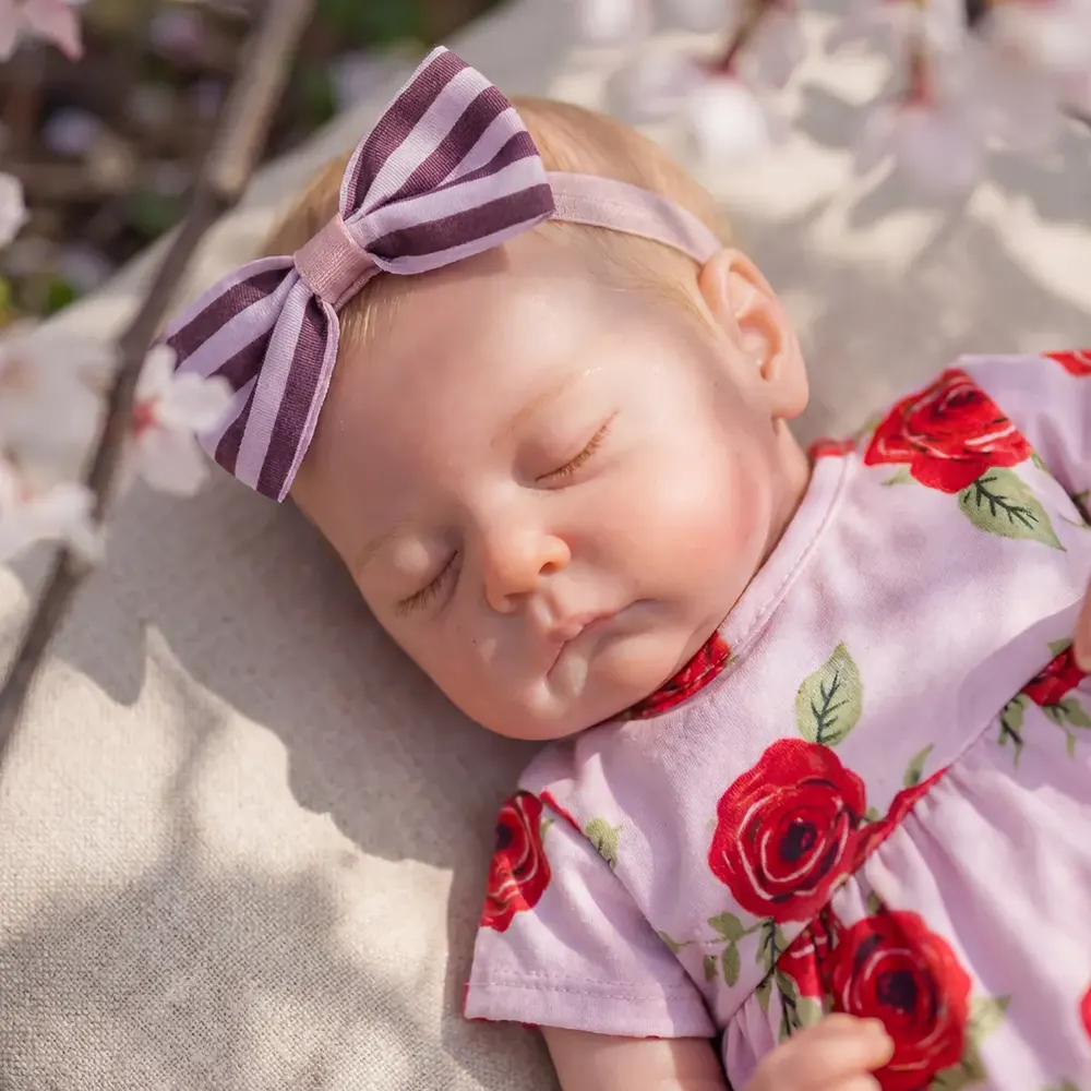 Spring Gift: 20" Newborn Reborn Baby Girl with Hand-Painted Hair and Closed Eyes, photograph 3