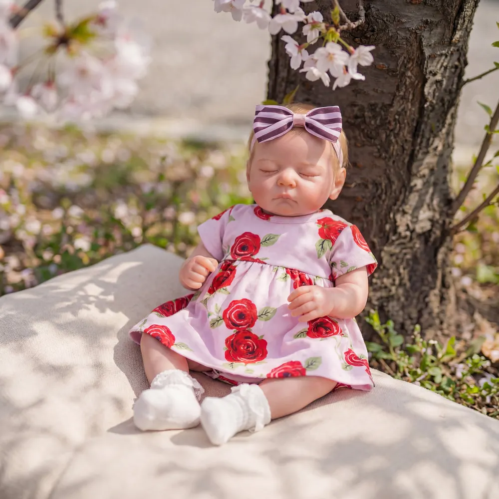 Spring Gift: 20" Newborn Reborn Baby Girl with Hand-Painted Hair and Closed Eyes, photograph 5