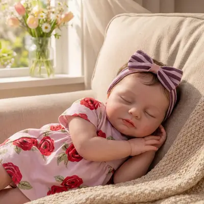 12", 16", & 20" Realistic Silicone Reborn Baby Doll with Short Brown Hair