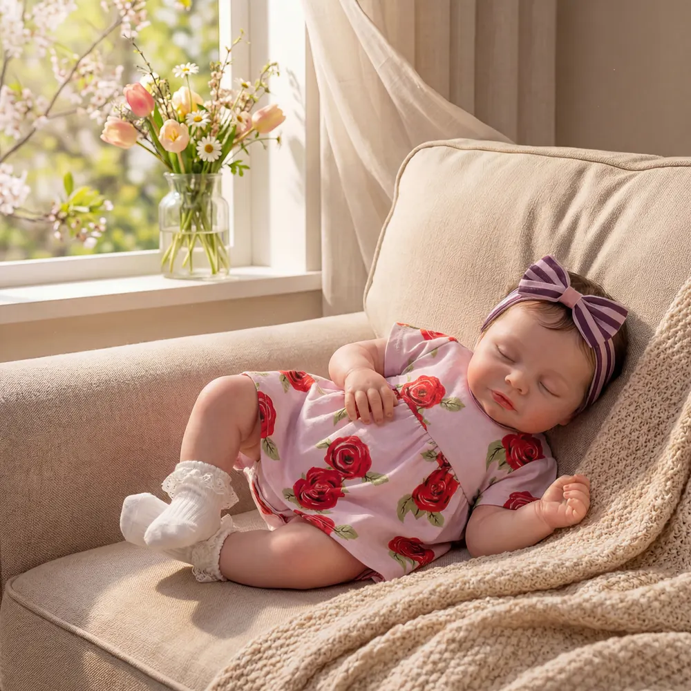 12", 16", & 20" Realistic Silicone Reborn Baby Doll with Short Brown Hair, photograph 3