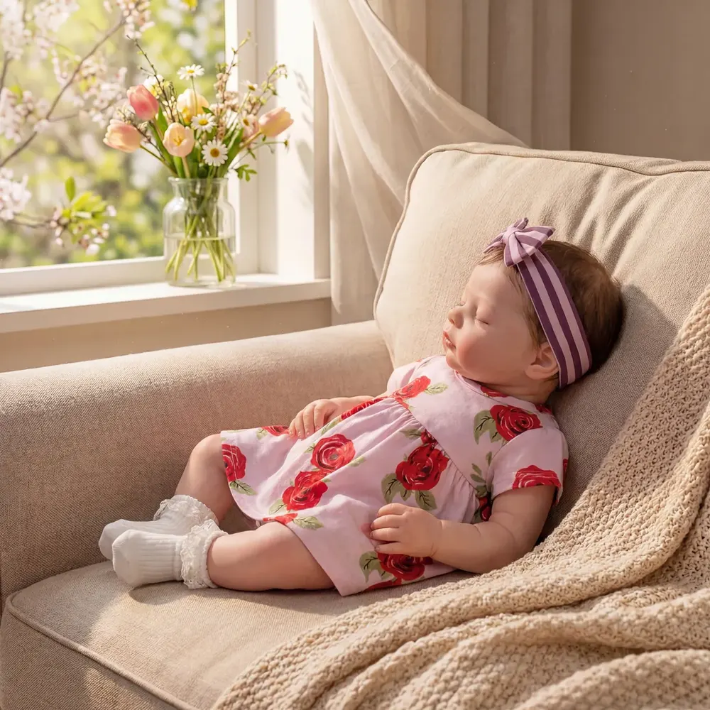12", 16", & 20" Realistic Silicone Reborn Baby Doll with Short Brown Hair, photograph 4