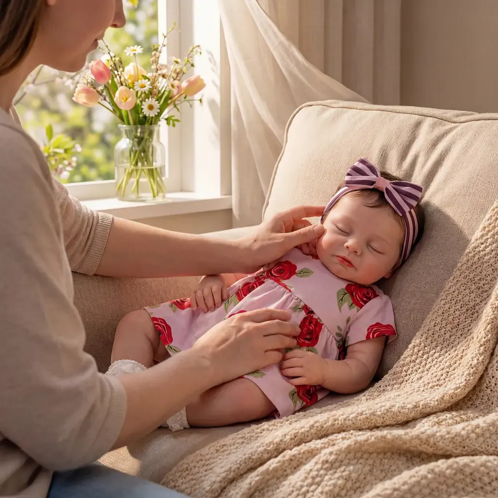 12", 16", & 20" Realistic Silicone Reborn Baby Doll with Short Brown Hair, photograph 5