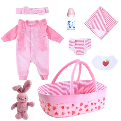 Suitable for 17"-22" Girl Dolls Reborn Baby Essentials-8pcs Set Accessories