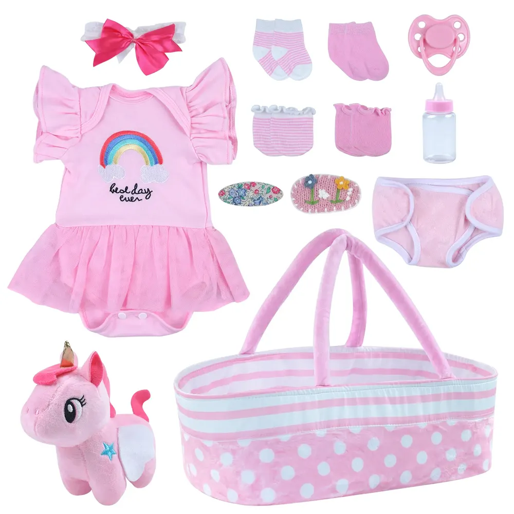 Suitable for 17"-22" Girl Dolls Reborn Baby Essentials-8pcs Set Accessories