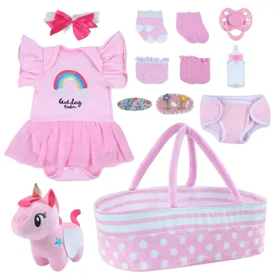 Suitable for 17"-22" Girl Dolls Reborn Baby Essentials-8pcs Set Accessories