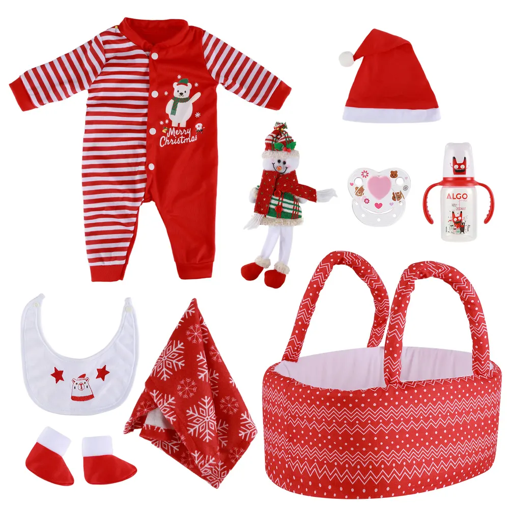 17"-22" Baby Doll Holiday Bear Adoption Reborn Baby Clothes Essentials-10pcs Gift